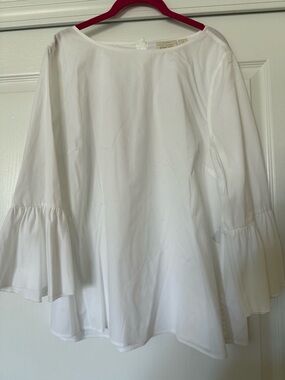 Chico’s White Bell Sleeve Cotton  Blouse